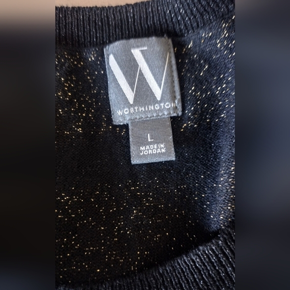 Worthington Black and Gold Striped Sweater Size Large - Picture 5 of 5